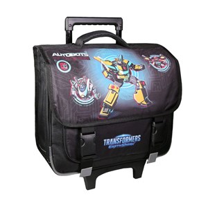 Cartable à roulettes 38 cm transformers noir