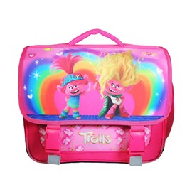 Cartable 38 cm les trolls rose