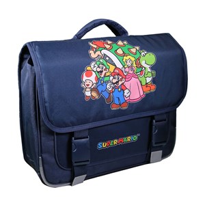 Cartable 38 cm super mario bleu