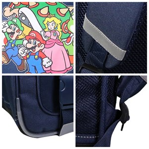 Cartable 38 cm super mario bleu