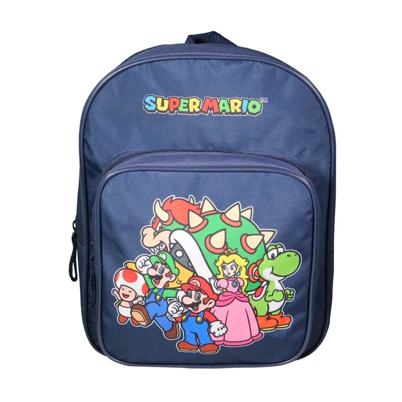 Sac à dos 31 cm avec poche maternelle super mario bleu