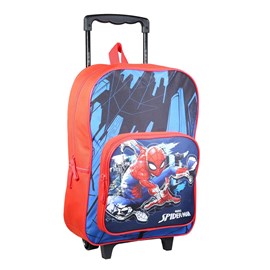 Sac à dos à roulettes spider-man bleu