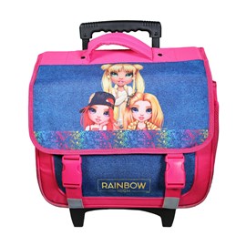 Cartable à roulettes 38 cm rainbow high multicolore