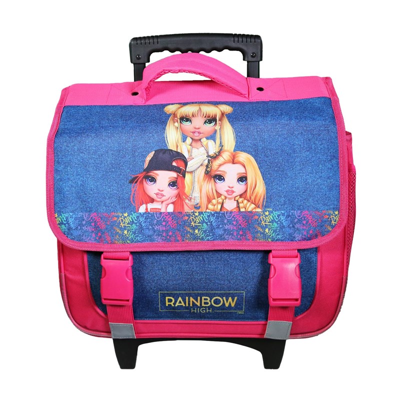 Cartable à roulettes 38 cm rainbow high multicolore
