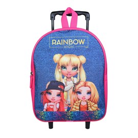Sac à dos à roulettes 32 cm maternelle rainbow high multicolore