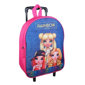 Sac à dos à roulettes 32 cm maternelle rainbow high multicolore