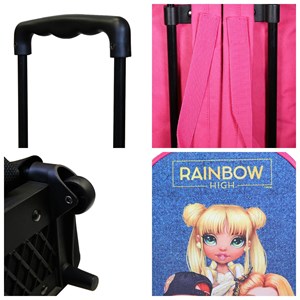 Sac à dos à roulettes 32 cm maternelle rainbow high multicolore