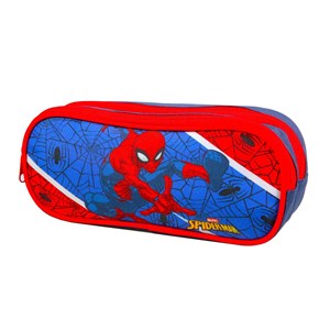 Bagtrotter trousse scolaire 2 compartiments spider-man bleu