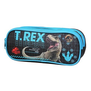 Bagtrotter trousse scolaire 2 compartiments jurassic world noir t-rex