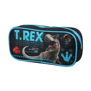 Bagtrotter trousse scolaire rectangulaire jurassic world noir t-rex
