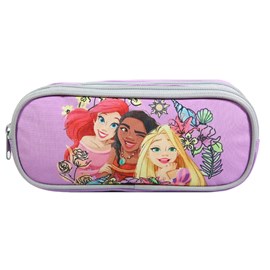 Bagtrotter trousse scolaire 2 compartiments princesses violet fleurs