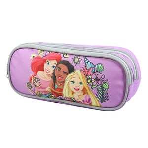Bagtrotter trousse scolaire 2 compartiments princesses violet fleurs