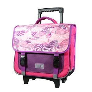 Bagtrotter cartable à roulettes 38 cm phileas rose zèbre