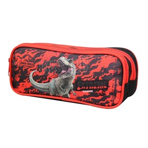 Bagtrotter trousse scolaire 2 compartiments jurassic world noire