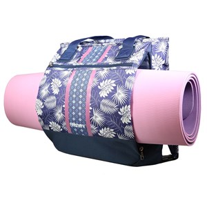 Bagtrotter sac 3 en 1 : sac à dos, sac shopping et yoga offshore bleu fleurs