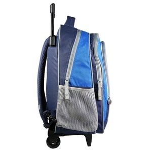 Bagtrotter sac à dos à roulettes poivre blanc bleu skateur