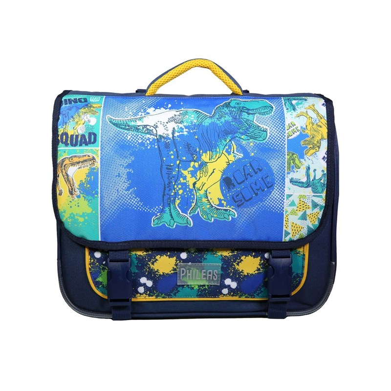Bagtrotter - Bagtrotter cartable 38 cm phileas bleu dinosaure