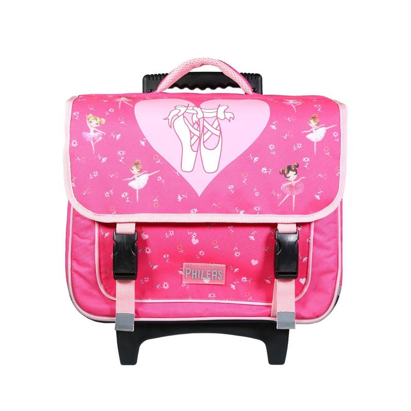Bagtrotter - Bagtrotter cartable à roulettes 38 cm phileas rose danseuses