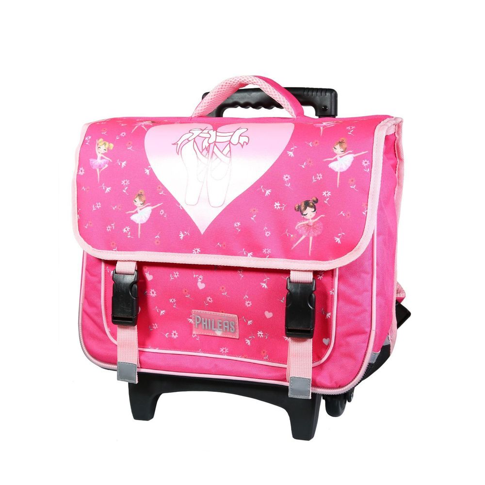 Bagtrotter cartable à roulettes 38 cm phileas rose danseuses
