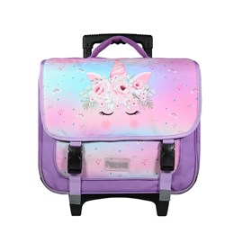 Bagtrotter cartable à roulettes 38 cm phileas violet licorne