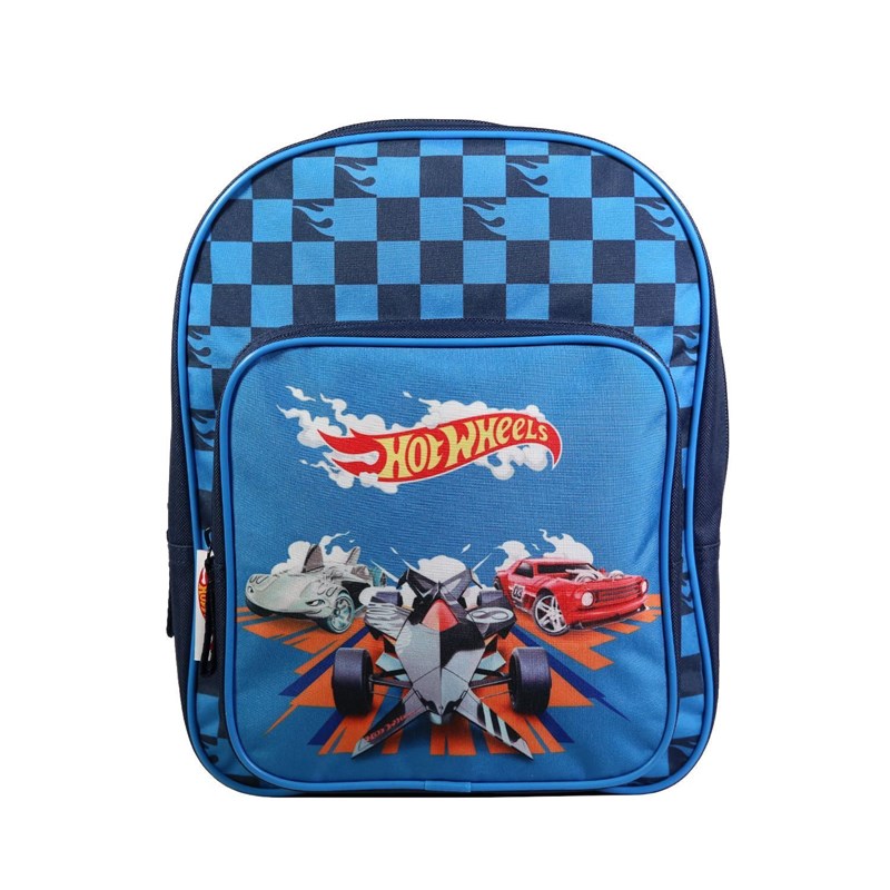 Bagtrotter sac à dos 31 cm avec poche maternelle hot wheels bleu