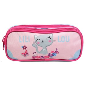 Bagtrotter trousse scolaire 2 compartiments lili lou rose