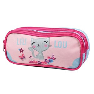 Bagtrotter trousse scolaire 2 compartiments lili lou rose