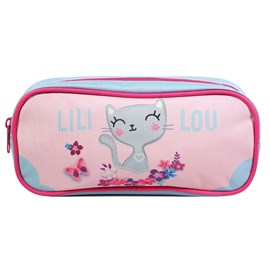 Bagtrotter trousse scolaire rectangulaire lili lou rose