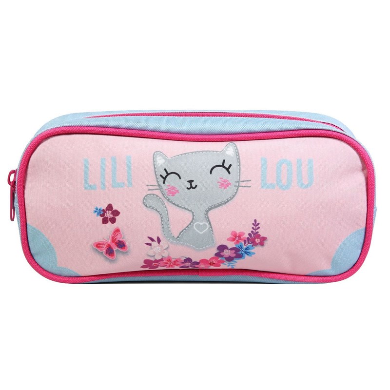 Bagtrotter trousse scolaire rectangulaire lili lou rose