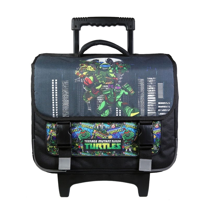 Bagtrotter - Bagtrotter cartable à roulettes 38 cm tortues ninja noir