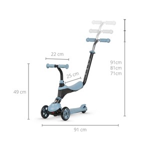 Trottinette qplay sema 3-en-1 bleue