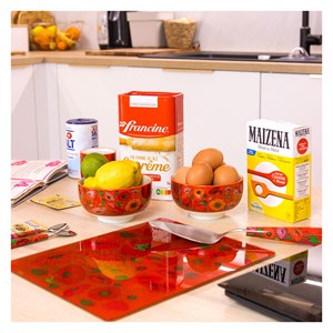 Planche en verre  rouge