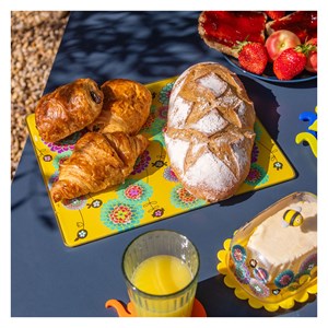 Planche en verre  jaune