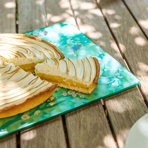 Planche en verre  bleu clair