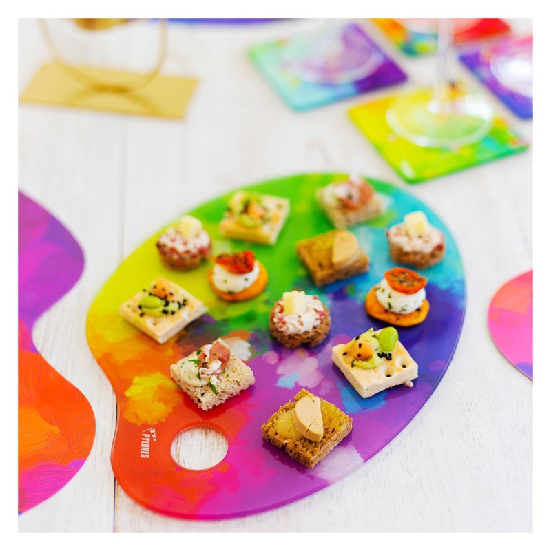 Planche en verre multicolore