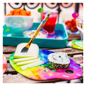 Planche en verre  multicolore