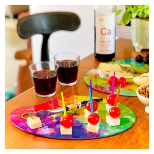 Planche en verre  multicolore