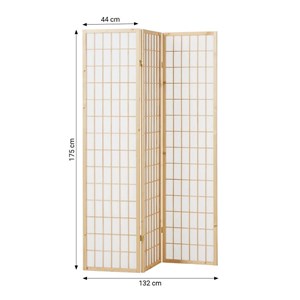 Paravent naturel shoji 3 panneaux