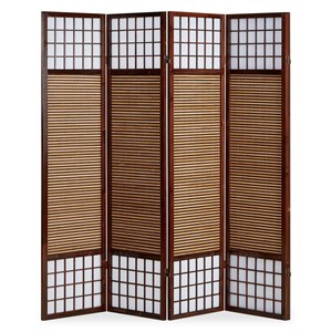 Paravent marron bambou shoji