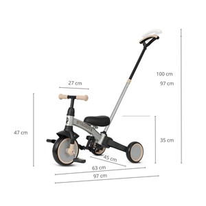 Tricycle qplay stager 3-en-1 argent