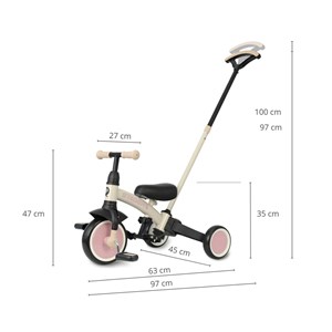 Tricycle qplay stager 3-en-1 rose