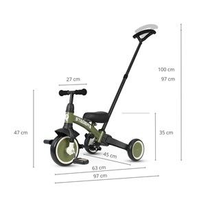 Tricycle qplay stager 3-en-1 vert