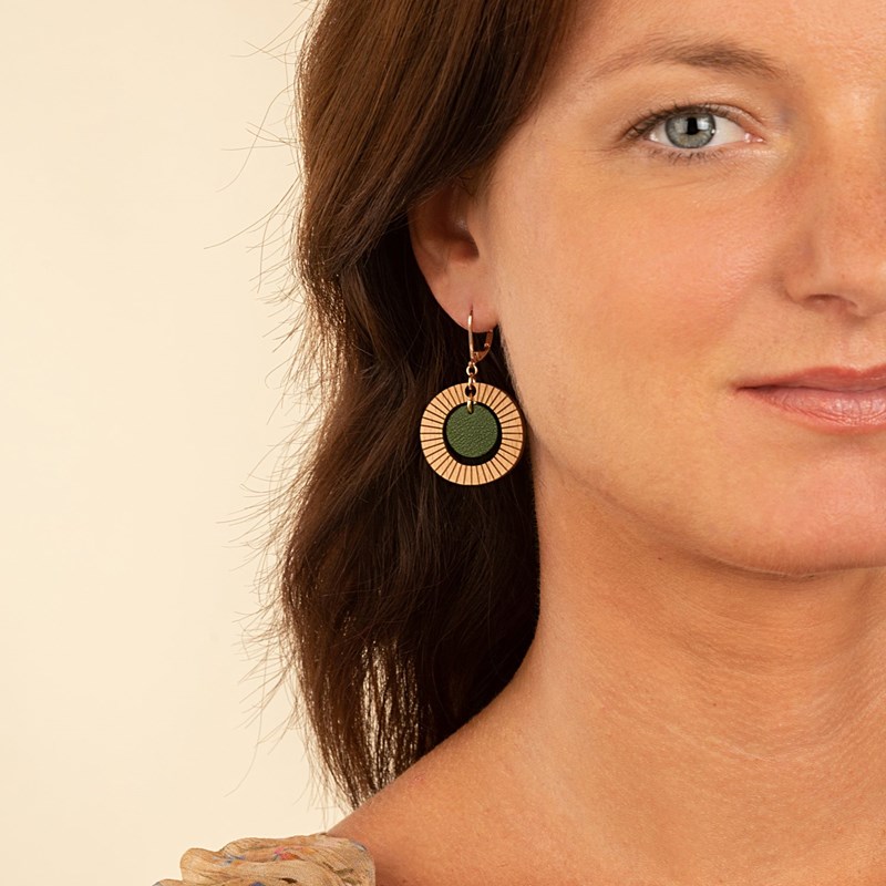 Ni Une Ni Deux - Boucles vegan bulles vert de gris