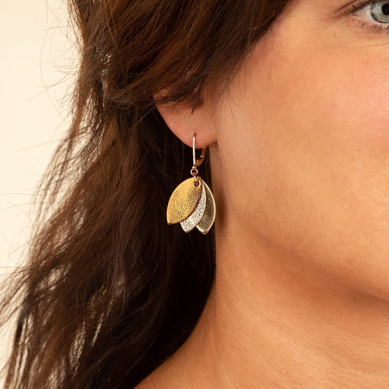 Boucles en cuir les chouchous champagne