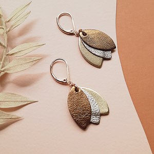 Boucles en cuir les chouchous champagne