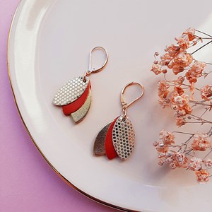 Boucles en cuir les chouchous rouge