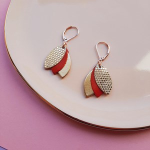 Boucles en cuir les chouchous rouge