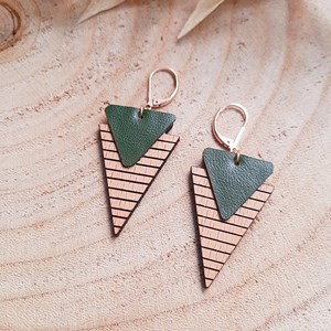 Boucles vegan marinière vert
