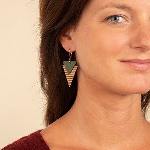 Boucles vegan marinière vert