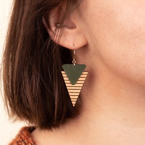 Boucles vegan marinière vert